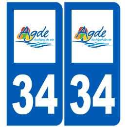 immatriculation 34 Agde - Sticker/autocollant