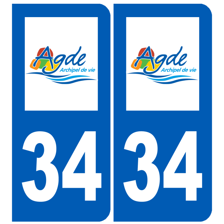 immatriculation 34 Agde - Sticker/autocollant