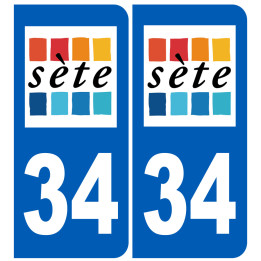 immatriculation 34 Sète - Sticker/autocollant