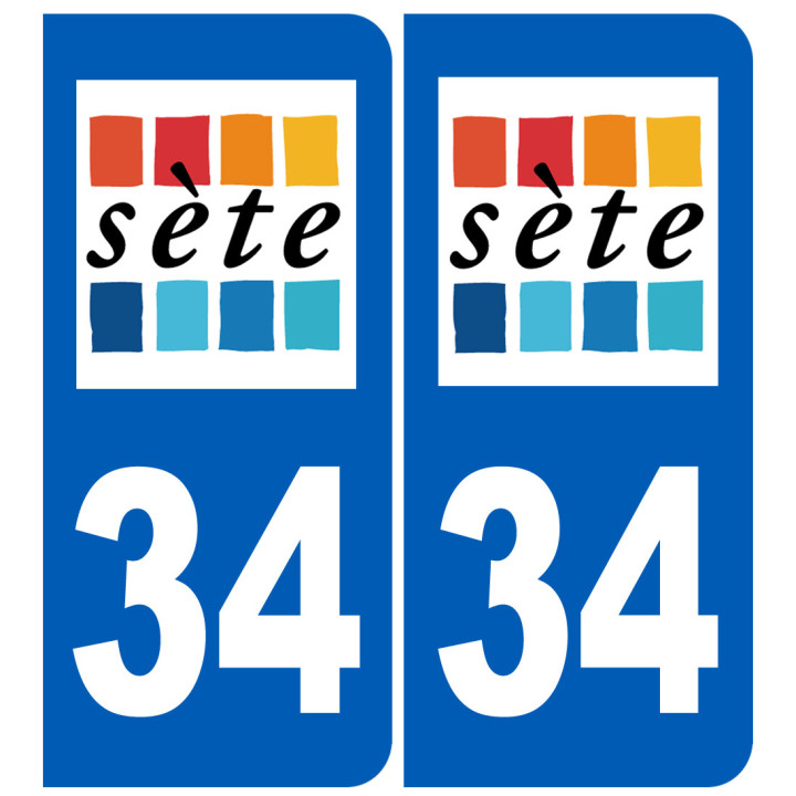 immatriculation 34 Sète - Sticker/autocollant