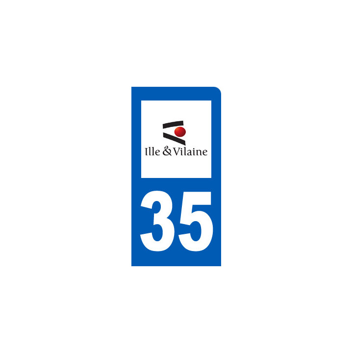 immatriculation motard 35 Ille-et-Vilaine (6x3cm) - Sticker/autocollan