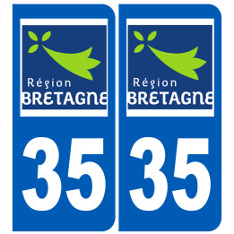immatriculation 35 Région Bretagne - Sticker/autocollant