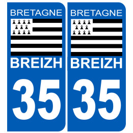 immatriculation 35 Breizh - Sticker/autocollant