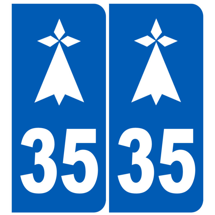 immatriculation 35 hermine - Sticker/autocollant