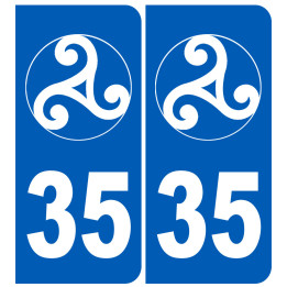 immatriculation 35 triskel - Sticker/autocollant