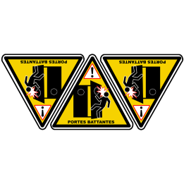 Portes Battantes (3 fois 5x4.5cm) - Sticker/autocollant