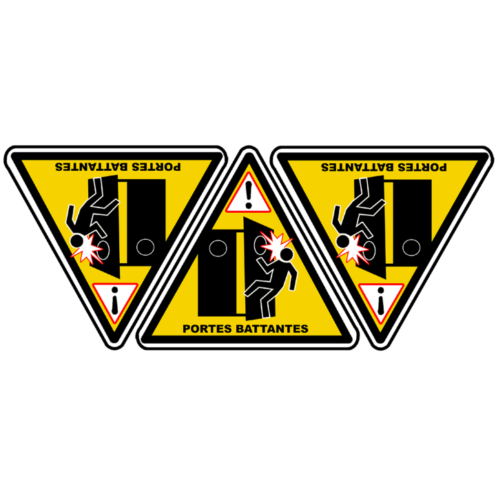 Portes Battantes (3fois 10x9cm) - Sticker/autocollant
