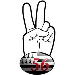 salut de motard breton 56 (10x4,8cm) - Sticker/autocollant