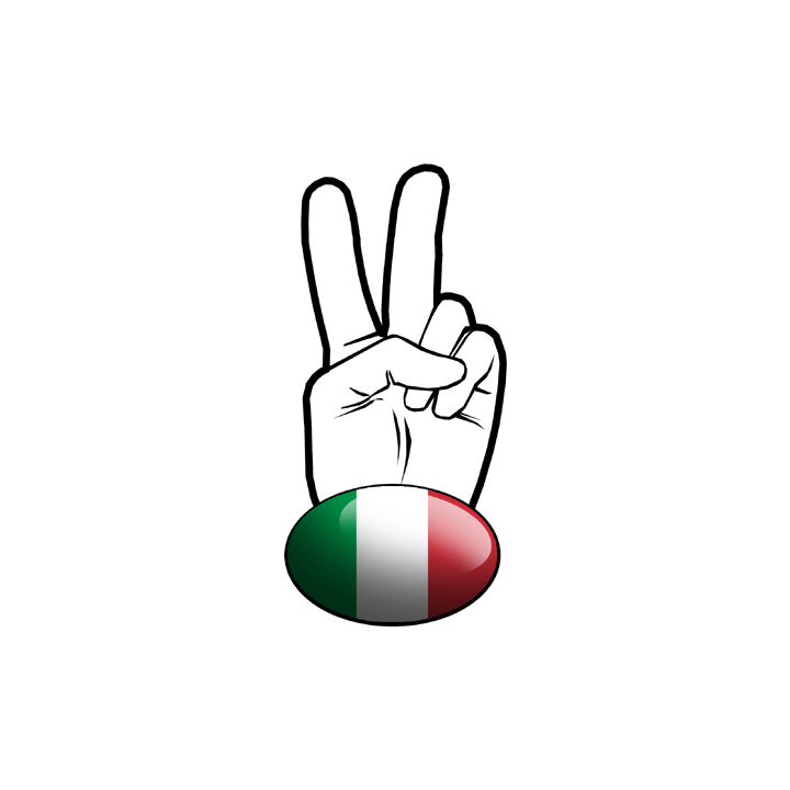 salut de motard italien (10x4,8cm) - Sticker/autocollant