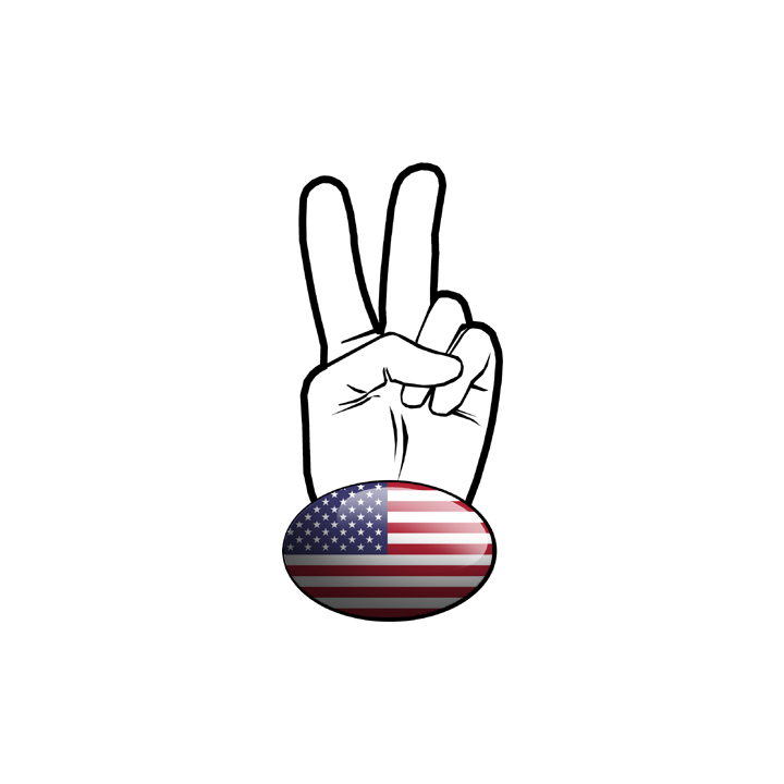 salut de motard USA (10x4,8cm) - Sticker/autocollant
