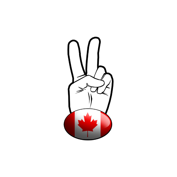 salut de motard canadien (10x4,8cm) - Sticker/autocollant