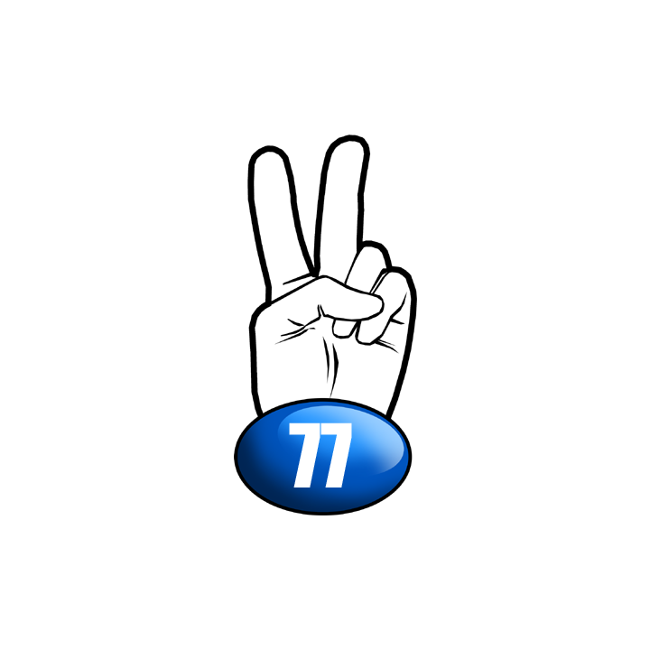salut de motard département 77 (10x4,8cm) - Sticker/autocollant