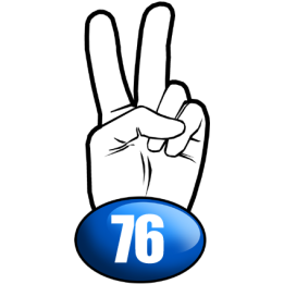 salut de motard département 76 (10x4,8cm) - Sticker/autocollant