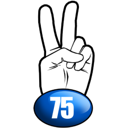 salut de motard département 75 (10x4,8cm) - Sticker/autocollant