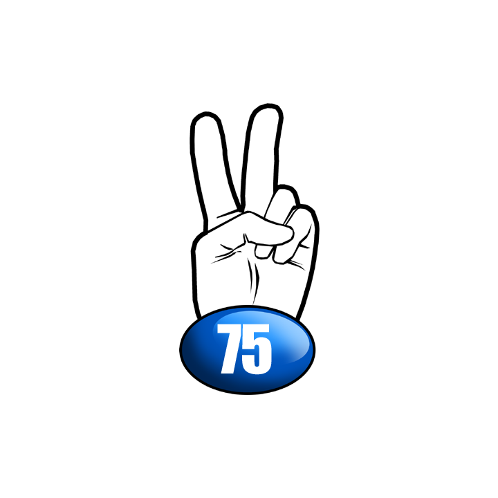 salut de motard département 75 (10x4,8cm) - Sticker/autocollant