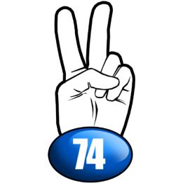 salut de motard département 74 (10x4,8cm) - Sticker/autocollant