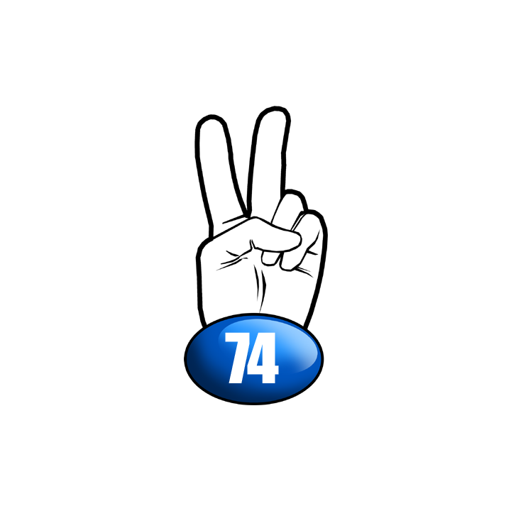 salut de motard département 74 (10x4,8cm) - Sticker/autocollant