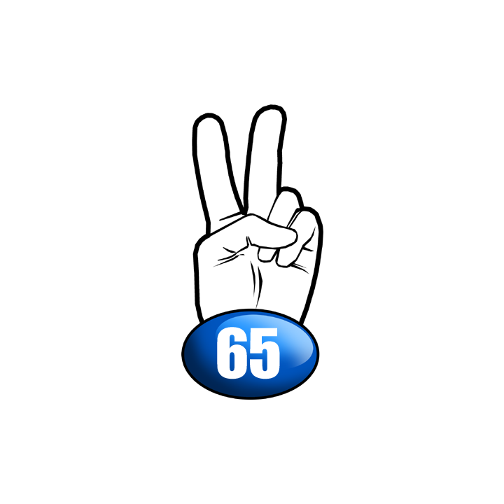 salut de motard département 65 (10x4,8cm) - Sticker/autocollant