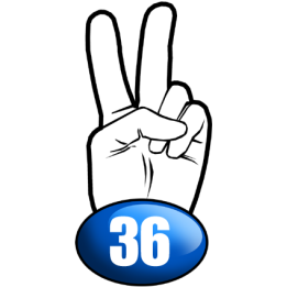 salut de motard département 36 - (10x4,8cm) - Sticker/autocollant