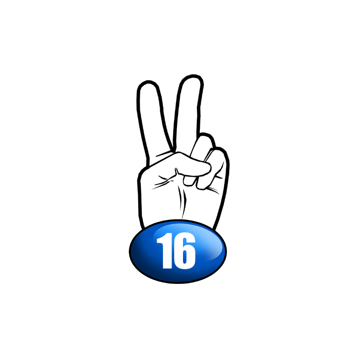 salut de motard département 16 - 10x4,8cm - Sticker/autocollant