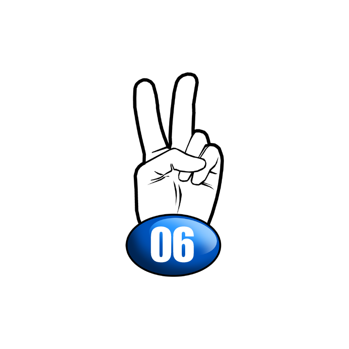 salut de motard département 06 - 10x4,8cm - Sticker/autocollant