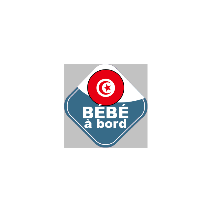 bébé à bord Tunisien - 10x10cm - Sticker/autocollant