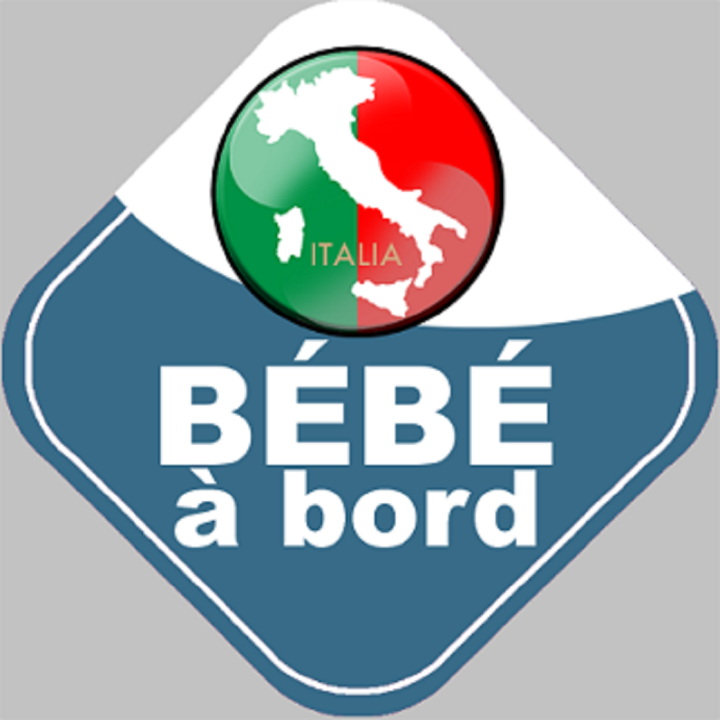 bébé à bord gars d'origine Italienne - 15x15cm - Sticker/autocollan