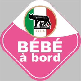 bébé à bord d'origine Italienne - 10x10cm - Sticker/autocollant