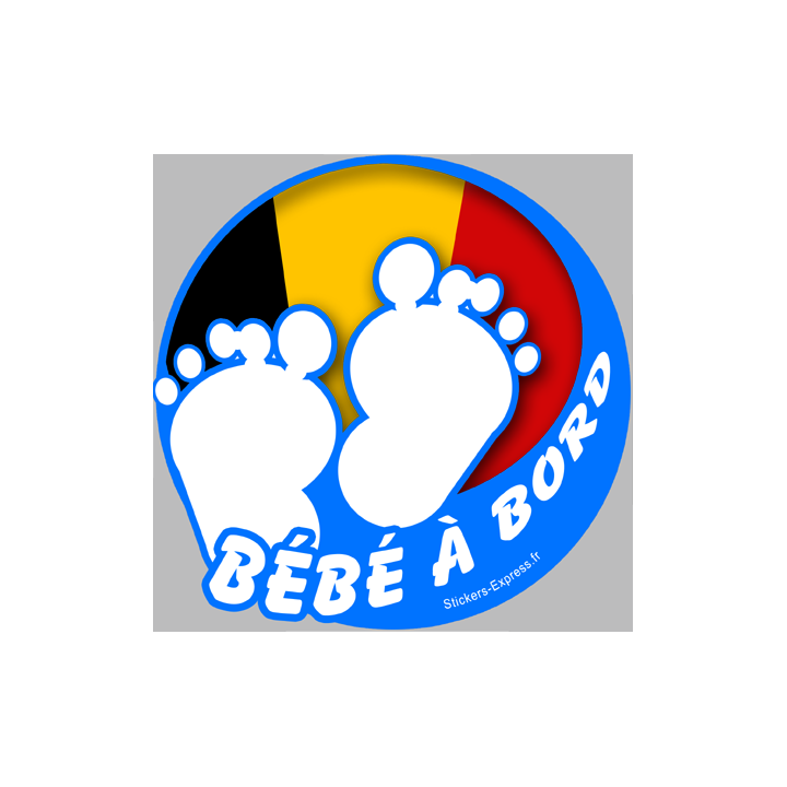 bébé à bord belge garçon - 10cm - Sticker/autocollant