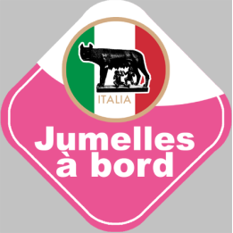 bébé à bord jumelles Italienne - 15cm - Sticker/autocollant