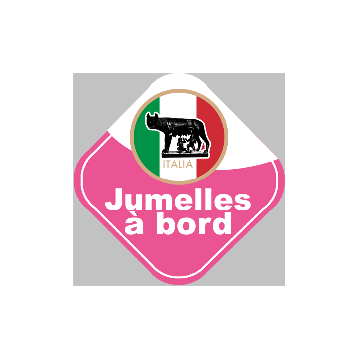 bébé à bord jumelles Italienne - 15cm - Sticker/autocollant