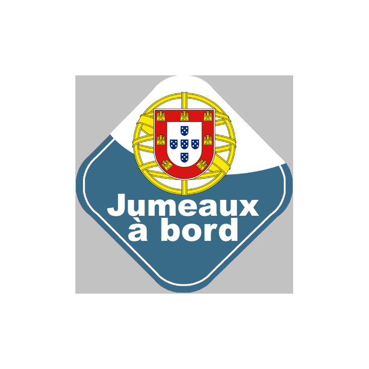 bébé à bord jumeaux Portugais - 15cm - Sticker/autocollant