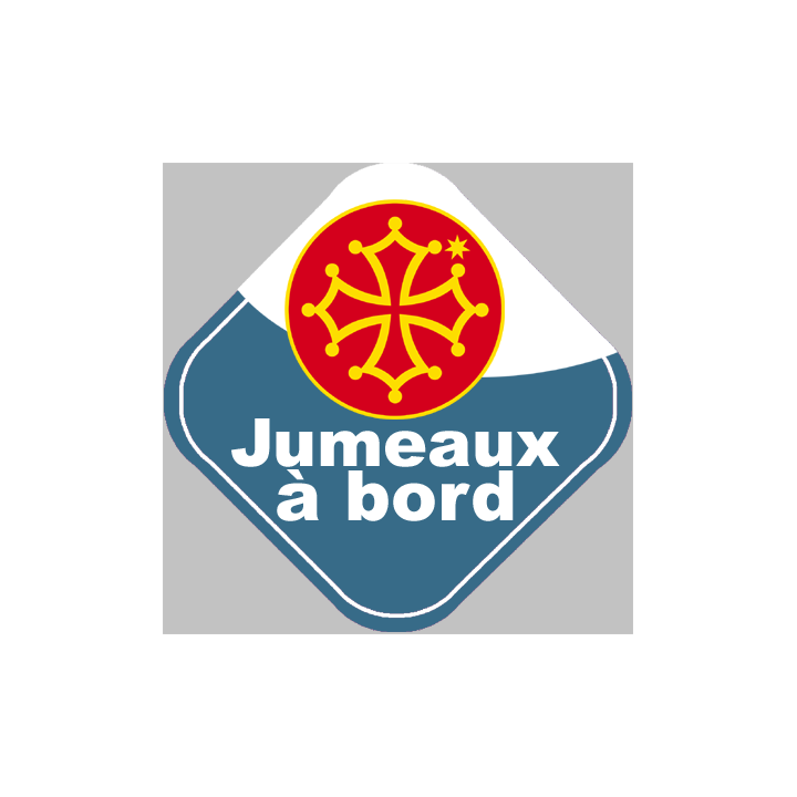 bébé à bord jumeaux Occitans - 15cm - Sticker/autocollant