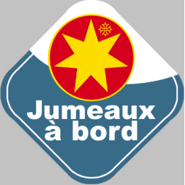 bébé à bord jumeaux Occitans - 15cm - Sticker/autocollant