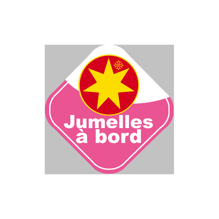bébé à bord jumelles Occitanes - 10cm - Sticker/autocollant