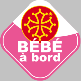 bébé à bord fille Occitane - 15cm - Sticker/autocollant