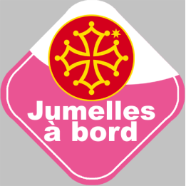 bébé à bord jumelles Occitanes - 15cm - Sticker/autocollant
