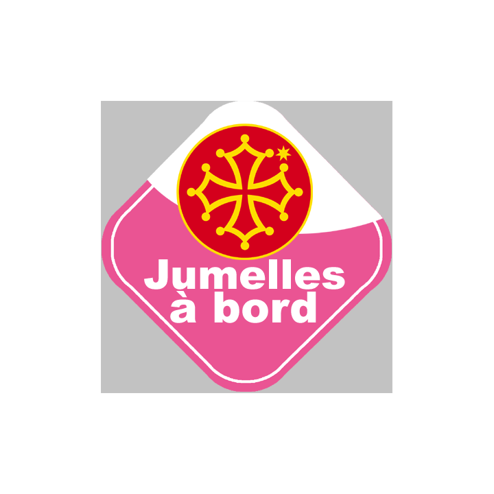 bébé à bord jumelles Occitanes - 15cm - Sticker/autocollant