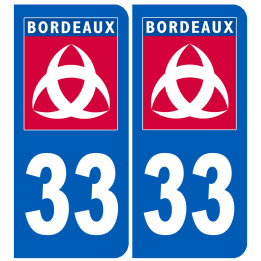 immatriculation 33 Bordeaux - Sticker/autocollant