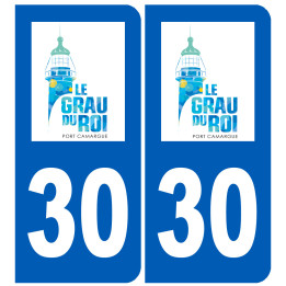 immatriculation 30 le Grau du Roi - Sticker/autocollant