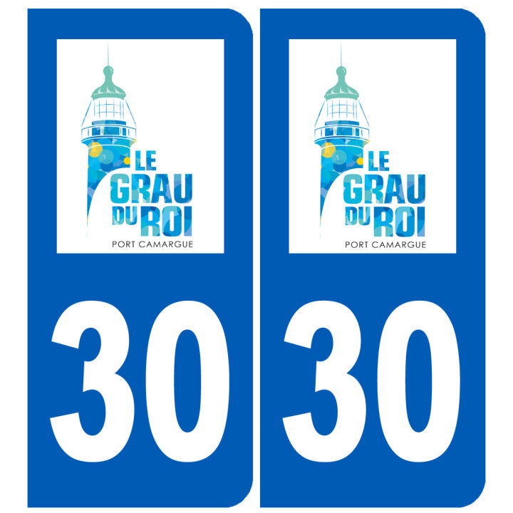 immatriculation 30 le Grau du Roi - Sticker/autocollant