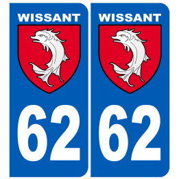 immatriculation 62 Wissant - Sticker/autocollant