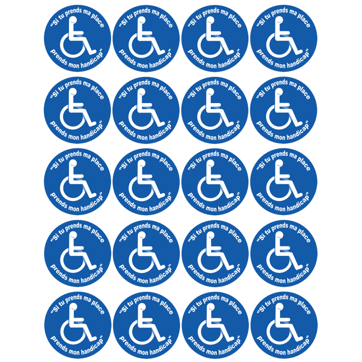 Si tu prends ma place, prends mon handicap - 20 stickers de 5cm - Stic