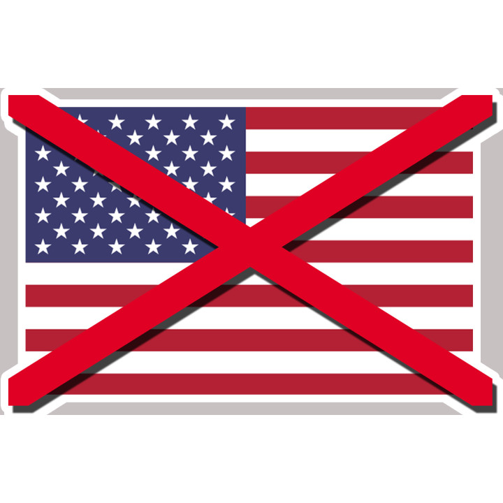 anti USA (19.5x13cm) - Sticker/autocollant