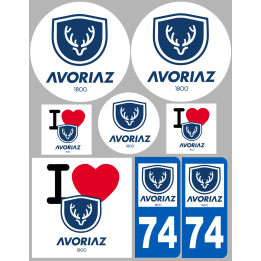Avoriaz 74 (8 autocollants variés) - Sticker/autocollant