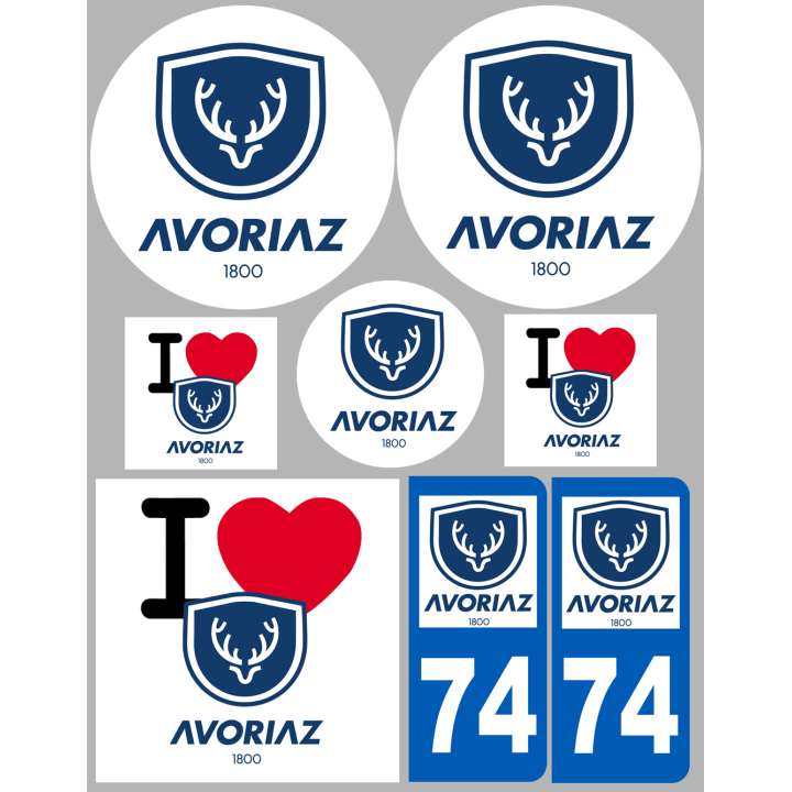Avoriaz 74 (8 autocollants variés) - Sticker/autocollant