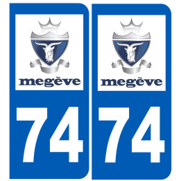 immatriculation 74 Megève - Sticker/autocollant