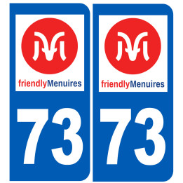 immatriculation Les Menuires 73 (2fois 10,2x4,6cm) - Sticker/autocolla
