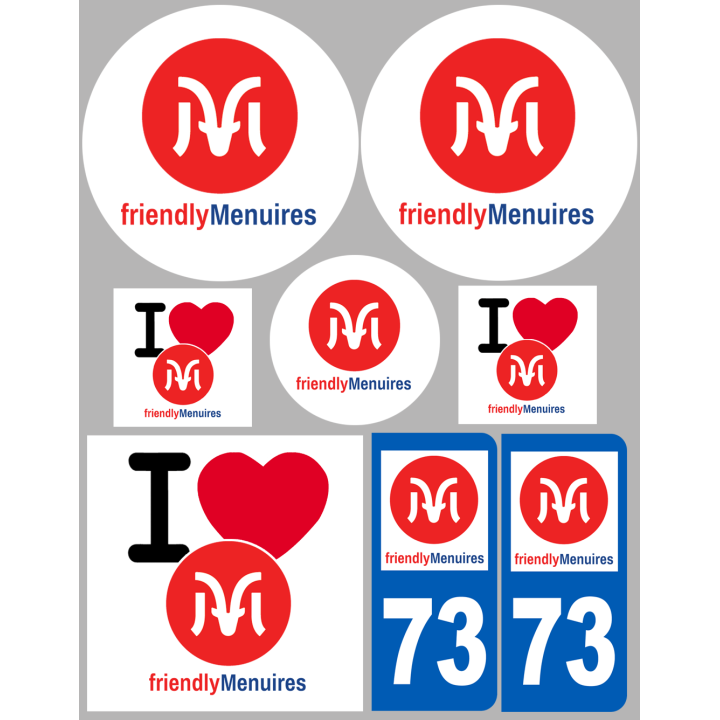 Les Menuires 73 (8 autocollants variés) - Sticker/autocollant