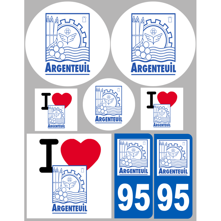 Argenteuil - 8 autocollants variés - Sticker/autocollant